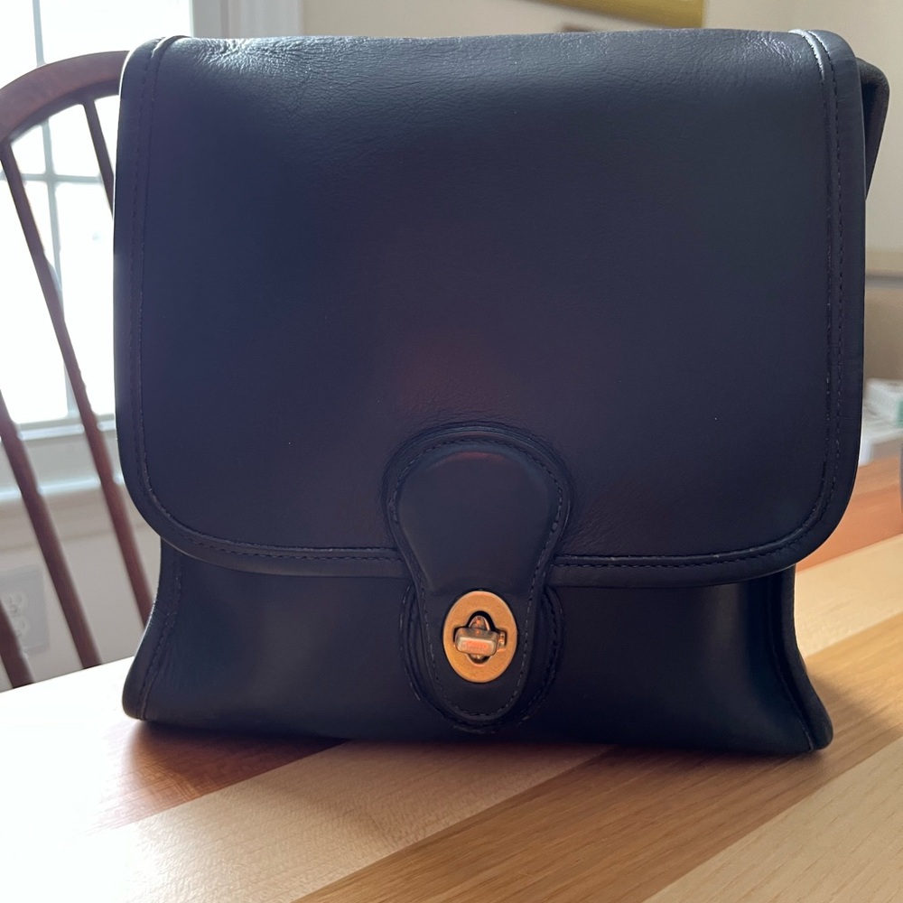 Coach Navy Leather Crossbody Bag Shelburne 9038
